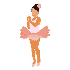 Ballerina in pink ballet tutu. Dancer in beautiful pose. Ballet. Vector illustration. © Yana