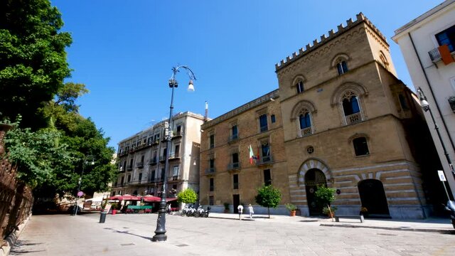 Palermo, Italy, the facade of the Palace della Zecca