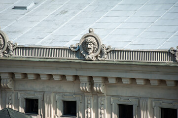 Classic facade elements of Parisian architecture
