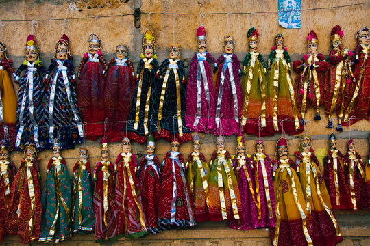 Puppets and dolls for sale in Rajasthan, India.