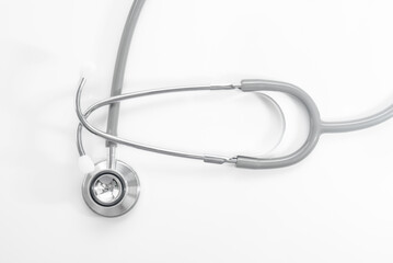 Stethoscope for doctor checkup on white