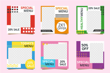 Social media templates for food