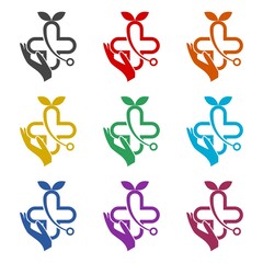 Medical logo, health logo, color set