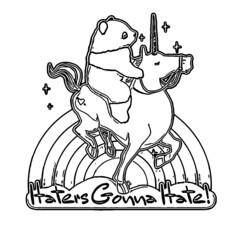 haters gonna hate mens zip Coloring book animals vector illustration