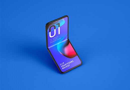 Folding Smartphone Mockup, Z flip for Design and Branding Projects