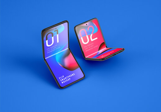 Folding Smartphone Mockup for App UI and Mobile Design