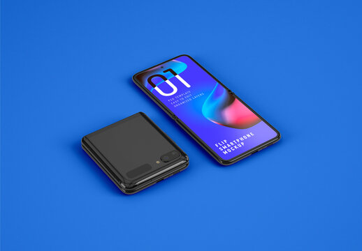 Folding Smartphone Mockup for App UI and Mobile Design