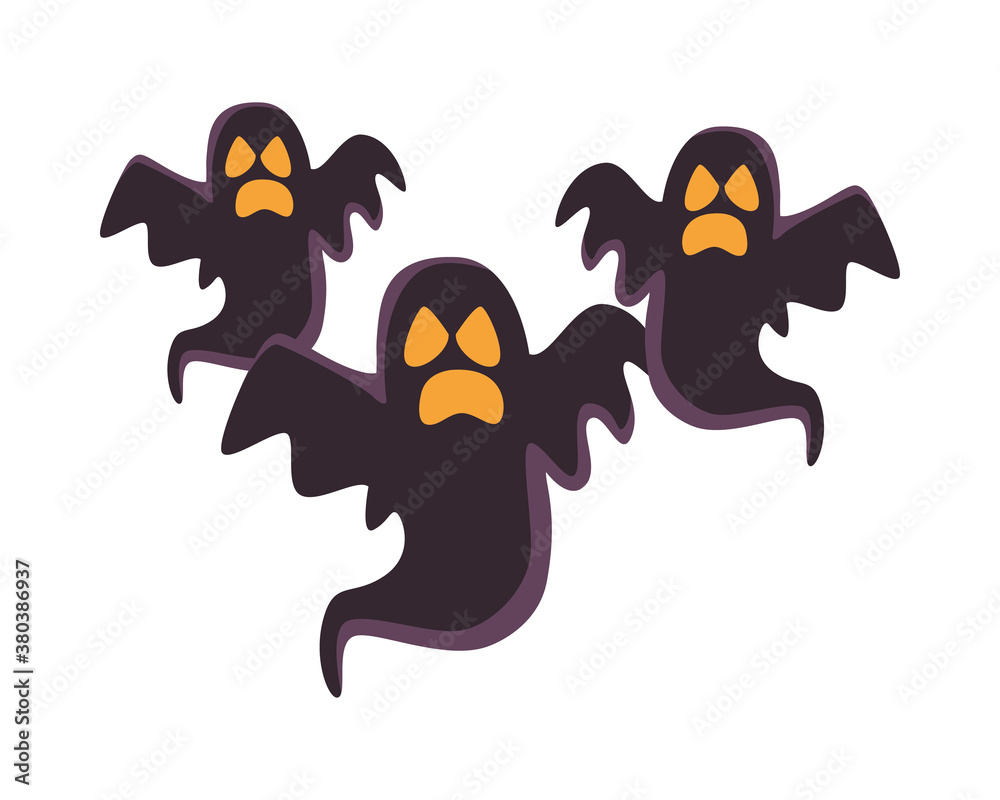 Canvas Prints halloween ghosts floating isolated icons