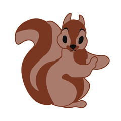 Cartoon squirrel, funny forest wild animals. Vector illustration.