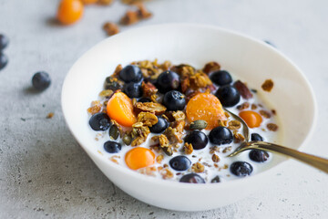 Granola bowl with fresh fruits