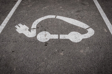 Electric station symbol for electric cars