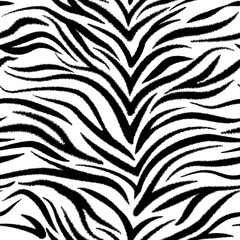 Fototapeta na wymiar Zebra seamless background, monochrome striped square abstract pattern, line print for fabric. Black and white grunge vector background