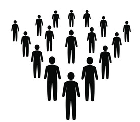 Icon silhouettes - crowd of people on white background  in vector graphics.