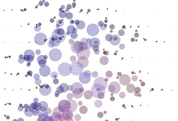 Light Pink, Blue vector background with bubbles.