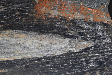 Macro image of a slate wall in a sea cave