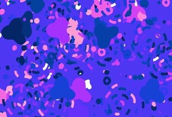 Light Pink, Blue vector template with chaotic shapes.