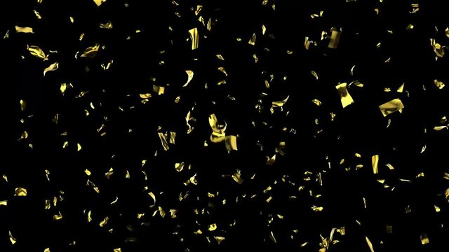 Gold confetti on black