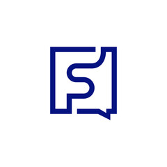 F logo vector letter FS icon buble chat illustrations