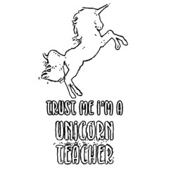 trust me im a unicorn teacher apron Coloring book animals vector illustration