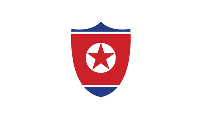 North Korea flag shield vector illustration