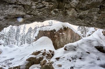 Fototapeta na wymiar Pinezhsky karst caves in the Arkhangelsk region