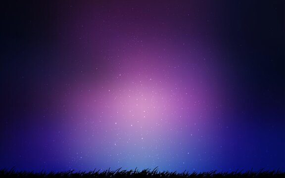 Dark Pink, Blue vector pattern with night sky stars. Space stars on blurred abstract background with gradient. Pattern for futuristic ad, booklets.