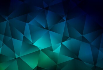 Obraz premium Dark Blue, Green vector polygonal template.