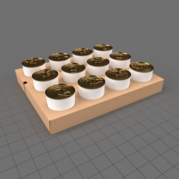 Food tin can shipping tray