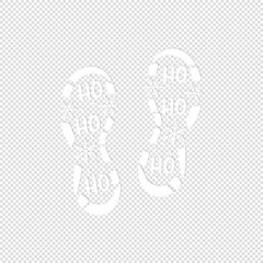 Isolated cute Santa footprint o transparent background