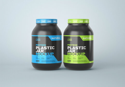 Food Supplement Plastic Jar Mockup for Design and Branding Projects