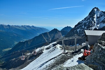 Fototapeta premium Italy-outlook on the station cableway on Passo Tonale