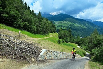 Italy-cyclist on the bike path