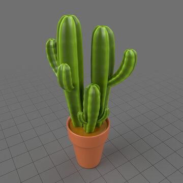 Stylized cactus in pot