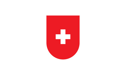 Switzerland flag shield vector illustration