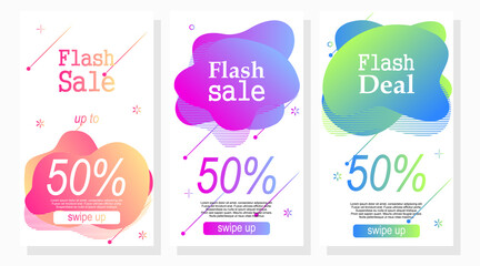 set of sale labels promotion for social media stories