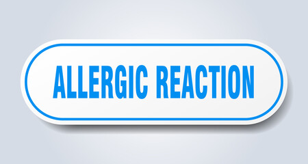allergic reaction sign. rounded isolated button. white sticker