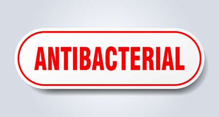 antibacterial sign. rounded isolated button. white sticker
