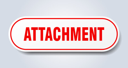 attachment sign. rounded isolated button. white sticker