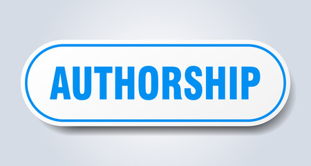 authorship sign. rounded isolated button. white sticker