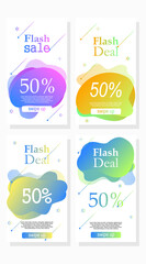 set of speech bubbles social media sale banner stories