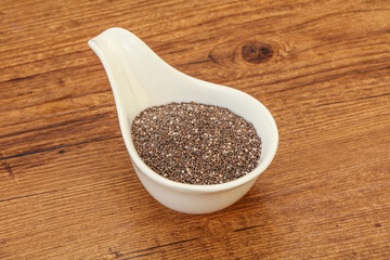 Seasoning chia seeds in the bowl