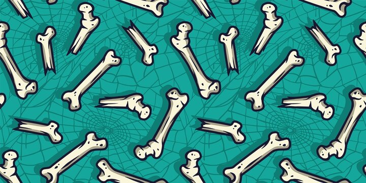 Pattern with horrible bones for halloween holiday