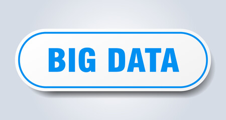 big data sign. rounded isolated button. white sticker