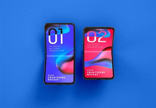 Folding Smartphone Mockup for App UI and Mobile Design
