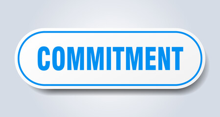 commitment sign. rounded isolated button. white sticker
