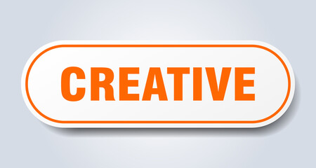 creative sign. rounded isolated button. white sticker