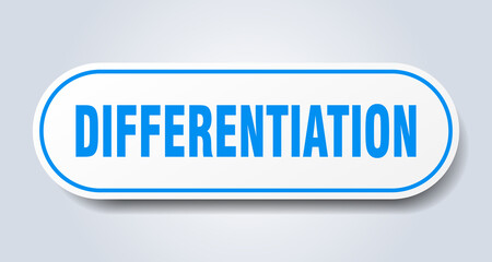 differentiation sign. rounded isolated button. white sticker