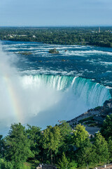 High Angle View of the horseshoe Niagara Falls and lake