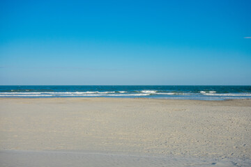 Fototapeta na wymiar An Empty Beach and Ocean at Wildwood New Jersey