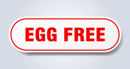 egg free sign. rounded isolated button. white sticker